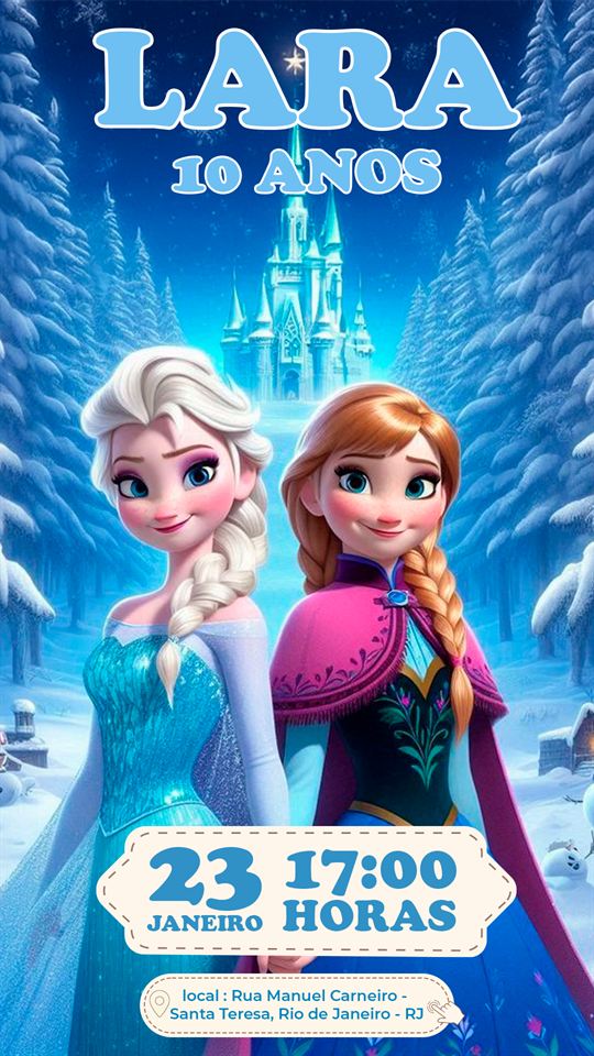 Convite Frozen modelo 6